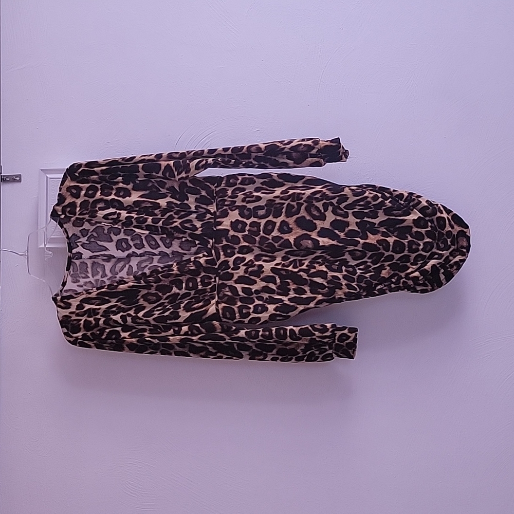 LEOPARD PRINT ROUCHED MINI DRESS